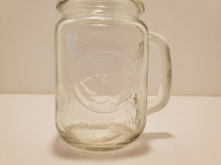 Collectible Clear Glass Golden Harvest Mason Drinking Jar with Handle 24 oz. 3