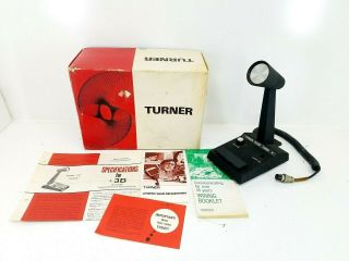 Vintage Turner Plus Three 3 B Amplified Cb Ham Microphone Base Station Mic Box