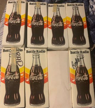 8 Vintage Coca - Cola Bottle Radio,  Some Work And Some Don’t.