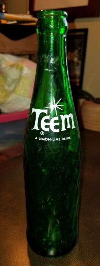 Vintage Teem Lemon Lime Beverages Soda Bottle A Pepsi Product