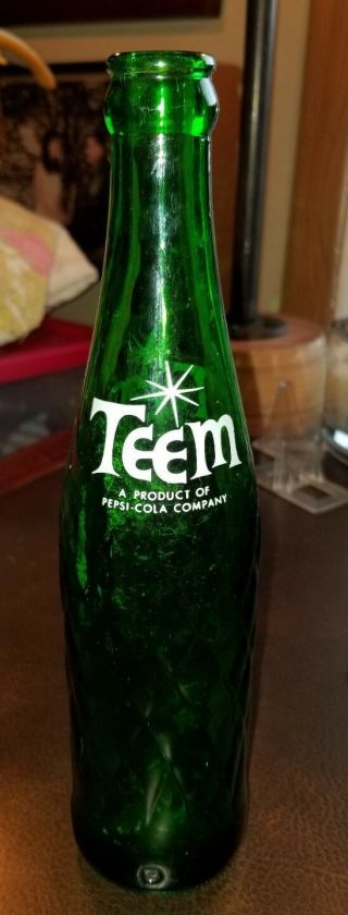 Vintage Teem Lemon Lime Beverages Soda Bottle A Pepsi Product 2