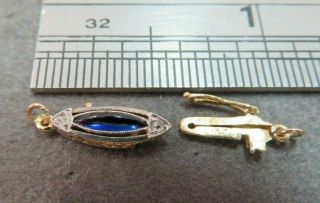 Vtg 14k Gold Diamond Fishhook Clasp For Single Strand Bracelet Necklace