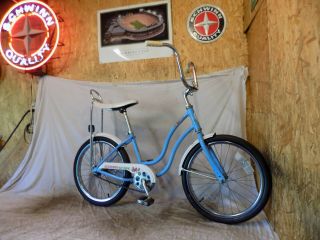 1980s Schwinn Lil Chik 20 Girls Stingray Bike Vintage Fair Lady Bicycle Blue