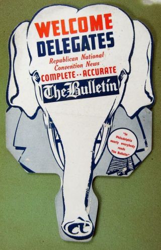 1940 Philadelphia – Republican National Convention “welcome Delegates” Fan