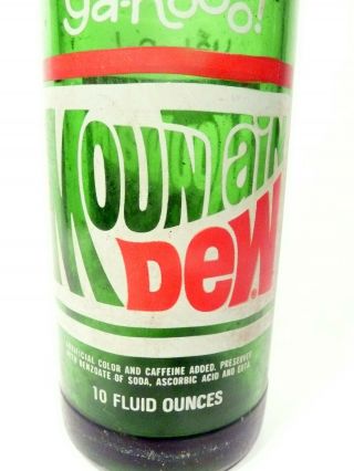 Vintage Acl Soda Pop Bottle: Green Mountain Dew - 10 Oz Acl