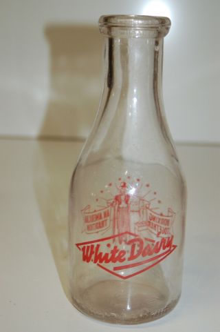 Vintage White Dairy 1 Quart Milk Bottle