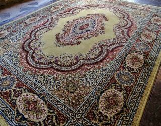 Vintage John Lewis Wool Hearth Rug By Handmade Carpets Ltd Prado Keshan Gold