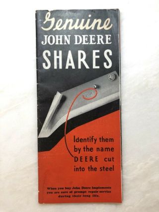 1939 John Deere Steel Shares Advertising Farm Tractor Brochure Vintage