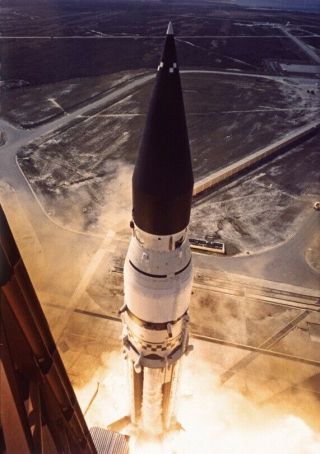 Sa - 5 / Nasa 4x5 Color Transparency - Saturn Rocket Launch In 1964