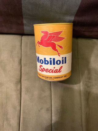 Vintage Socony - Vacuum Oil Co.  Mobiloil Special Oil Can Advertisement