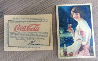 Coca - Cola 1924 Sewing Needle Book And 1915 - 1923 Bottle Of Coca - Cola Coupon