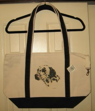 Dalmatian Heavy Canvas Tote Bag - With Tags - Hand Painted - Very Cute