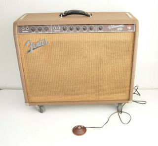 Vintage 1961 Fender Vibrasonic Amp 15 " Brown Face Tube Combo Guitar Pedal Steel