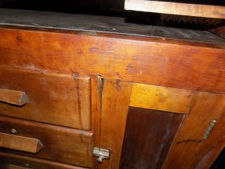 Vintage Work Bench Table with 2 Vise Desk - Vintage Woodworking 2