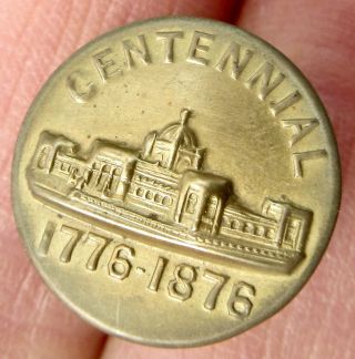 1776 - 1876 Us Centennial Lapel Pin Pinback Button Cufflink Exposition Antique Usa