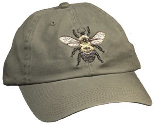 Bee Embroidered Cotton Cap Honey Bumble Apiary
