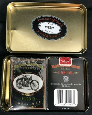 Harley Davidson Motorcycles Playing Cards Limited Edition Collectors Tin 1997