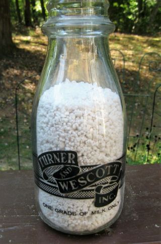 Vintage Pint Milk Bottle - Turner And Wescott Inc.  - Sharp Black Graphics