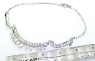 Vintage 1950s heavy Platinum 20.  0CTW VS1/F formal necklace w/ large diamonds 3