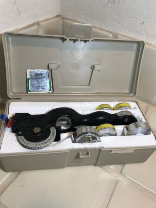 Vintage Dymo Mite Tapewriter Hand Chrome Embossing Tool Model M - 1011 M - 11 Black