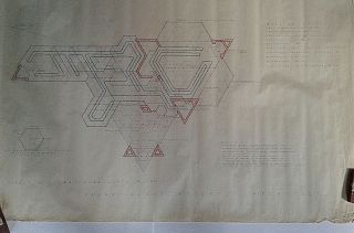 Frank Lloyd Wright Drawing Draft For Usonian Hex House Main Plan Sh 1