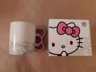 Hello Kitty Pop - Up Cafe Exclusive Ceramic Pink Bow Handle Mug Cup 3