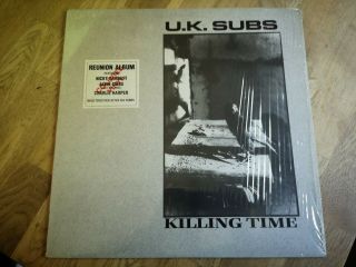 Uk Subs Lp Killing Time Clear Vinyl Uk 1989 Red Press Near & Insert