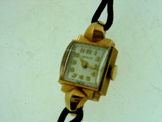Swiss 17 Jewel 14kt Gold Case Mech.  Wristwatch,  Vintage (1950 