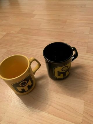Vtg Set Of 2 Mensa Logo Mugs Cups Yellow Black High Iq Society