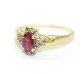 Vintage 14k Gold,  Ruby,  Diamond Womens Ring: Size 6.  75,  2.  9 Grams - Repair