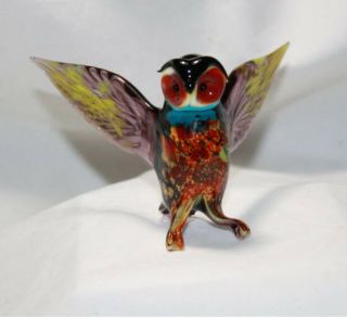 Hand Blown Glass Lamp Glass Murano Art Owl Figurine 6