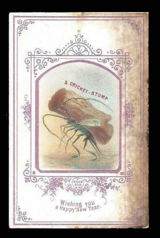 U77 - A Cricket Stump - Goodall - Victorian Year Card