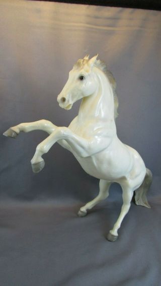 Rare Breyer Glossy White Fighting Stallion 1960 