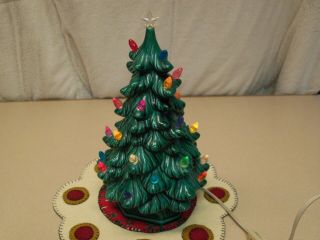 Ceramic Christmas Tree 11 " Tall With Lights And Star