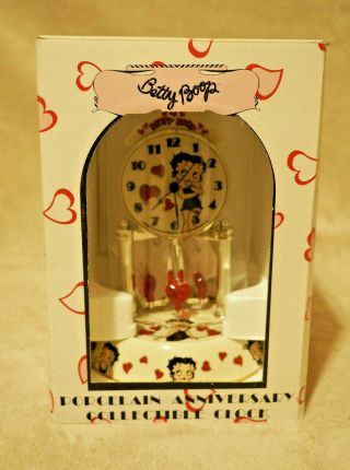 Nib Betty Boop Porcelain Anniversary Globe Glass Collectible Clock