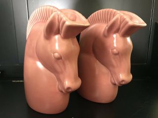 Pair Haeger Horse Head Vases/bookends (royal Haeger)