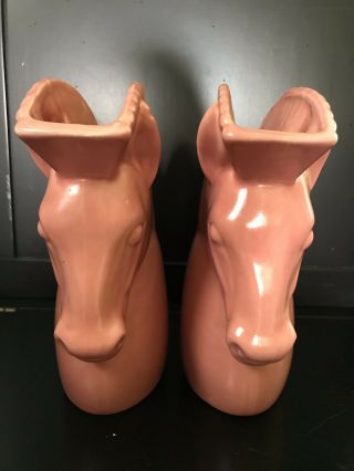 Pair Haeger Horse Head Vases/Bookends (Royal Haeger) 2