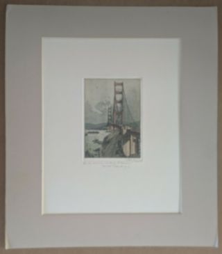 Color Etching Golden Gate Bridge Josef Eidenberger Signed/Provenance 2