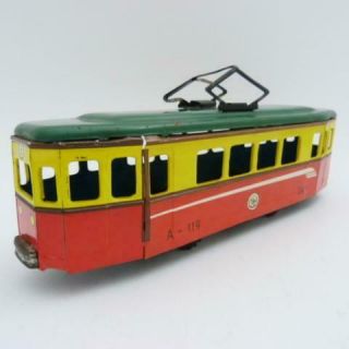 Vintage Tin Plate Tram Trolley Car By A Gatex