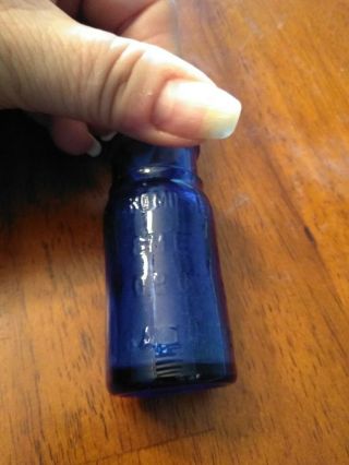 Antique Cobalt Blue Glass " Bromo Seltzer " Bottle Baltimore,  Md.