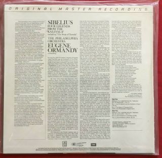 SIBELIUS FOUR LEGENDS KALEVALA ORMANDY MFSL LP AUDIOPHILE JAPAN 2