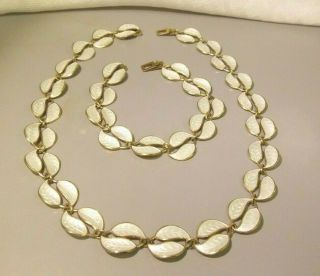 Vintage David Andersen Norway Jeweler Enamel Over Gold Gild Sterling Silver Set
