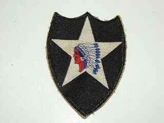 Authentic Wwii U S Army 2nd Infantry Division Indian Chief Star Patch