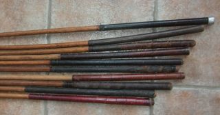 10 Antique Vintage 1920 ' s Hickory Wood Shaft Golf Clubs Need Decor 3