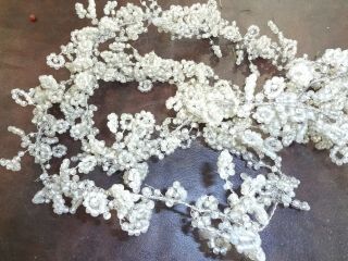 Pottery Barn " Flower Blossom " 5 Ft Clear Glass Christmas Garland