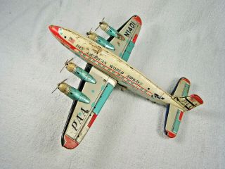Japanese Friction Pan American World Airways Tin Toy Airplane