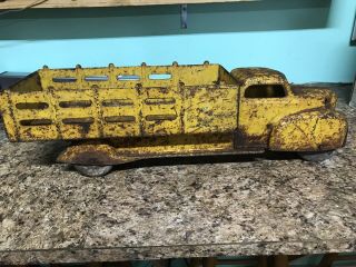 Vintage 1940’s Yellow Marx Coca - Cola Pressed Steel Delivery Toy Truck 21  Long