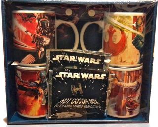 Star Wars Collectible Mug Gift Set Of 4 Mugs (with Expired Cocoa) Nib,  Wrapped