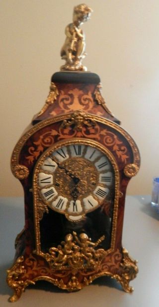 Franz Hermle Le Ore Halian Clock Louis Xv Vintage Antique Mantle Clock Wood Inla