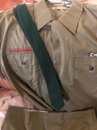 Vintage Boy Scouts Bsa Troop Leader 4 Pc Uniform Patches Pants Shorts Tie Shirt